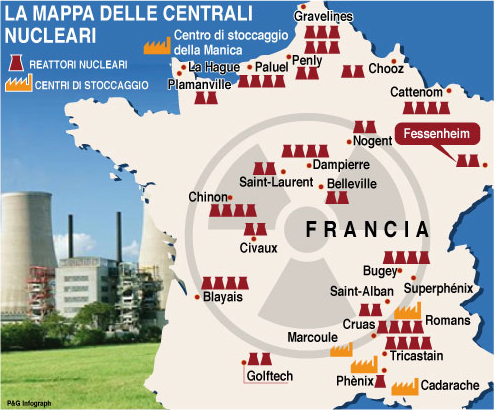 Risultati immagini per centrali nucleari in Francia